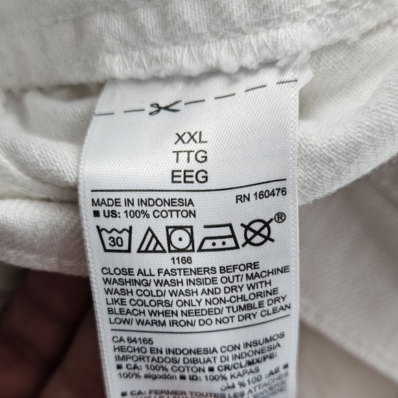 Old Navy White Button Down Long Sleeve Denim Jacket XXL - Picture 5 of 6